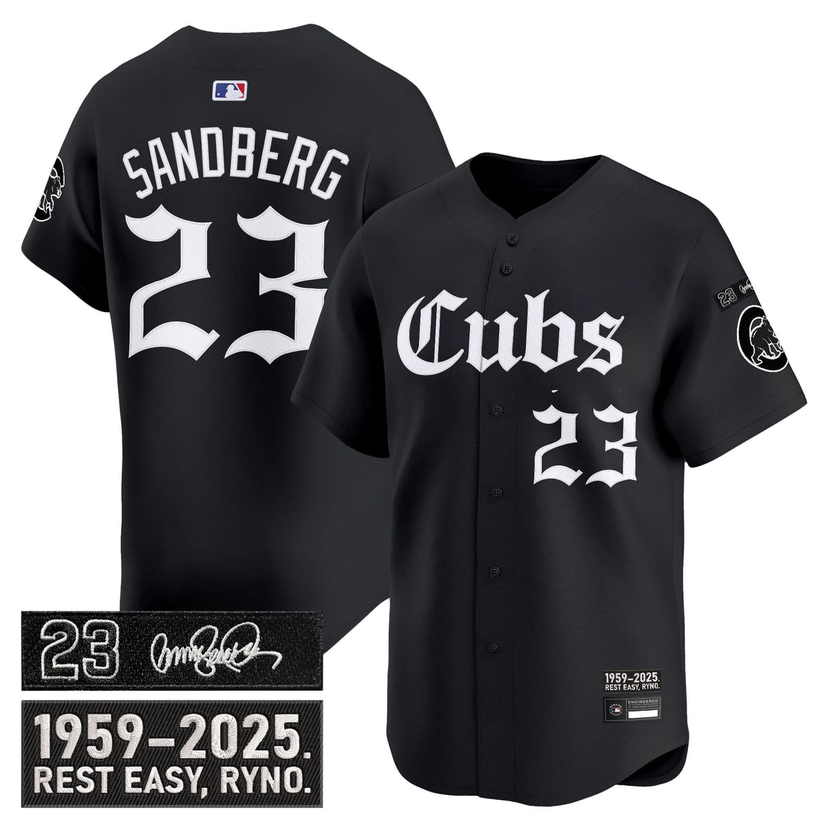 Chicago Cubs 'Ryne Sandberg Tribute' Vapor Premier Limited Jersey - Gothic Edition - Stitched