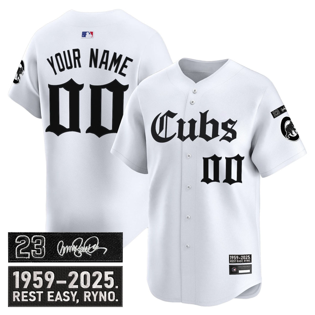 Chicago Cubs 'Ryne Sandberg Tribute' Vapor Premier Limited Custom Jersey - Gothic Edition - Stitched