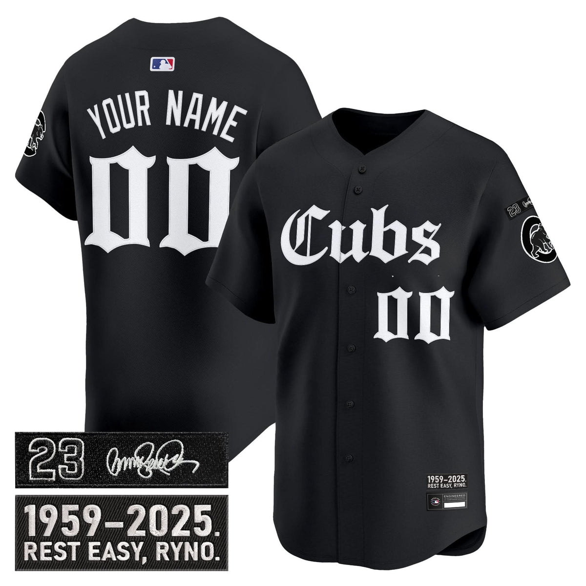 Chicago Cubs 'Ryne Sandberg Tribute' Vapor Premier Limited Custom Jersey - Gothic Edition - Stitched