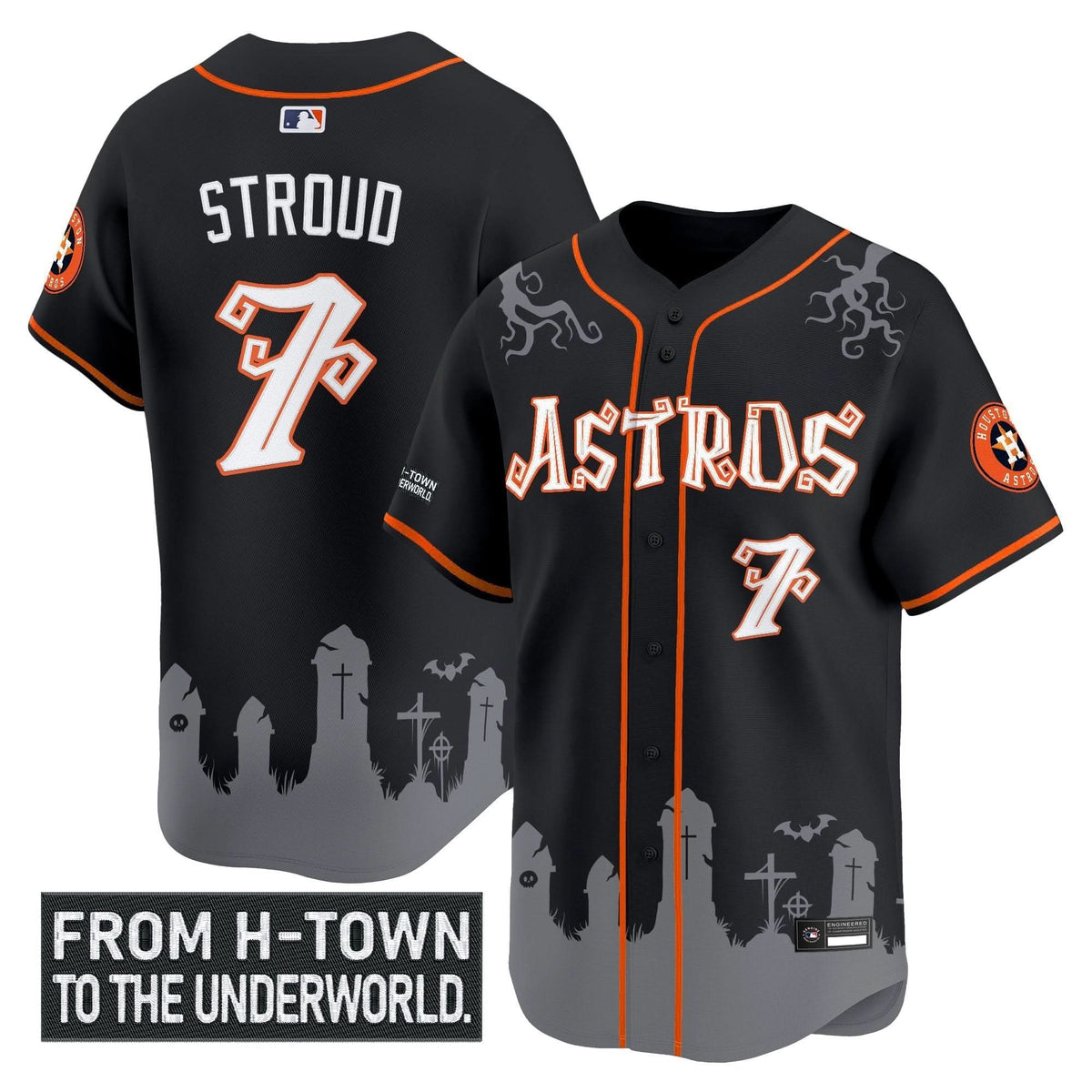 Houston Astros 'Halloween Shadows Edition' Vapor Premier Limited Jersey - Stitched-Cuztomshoes