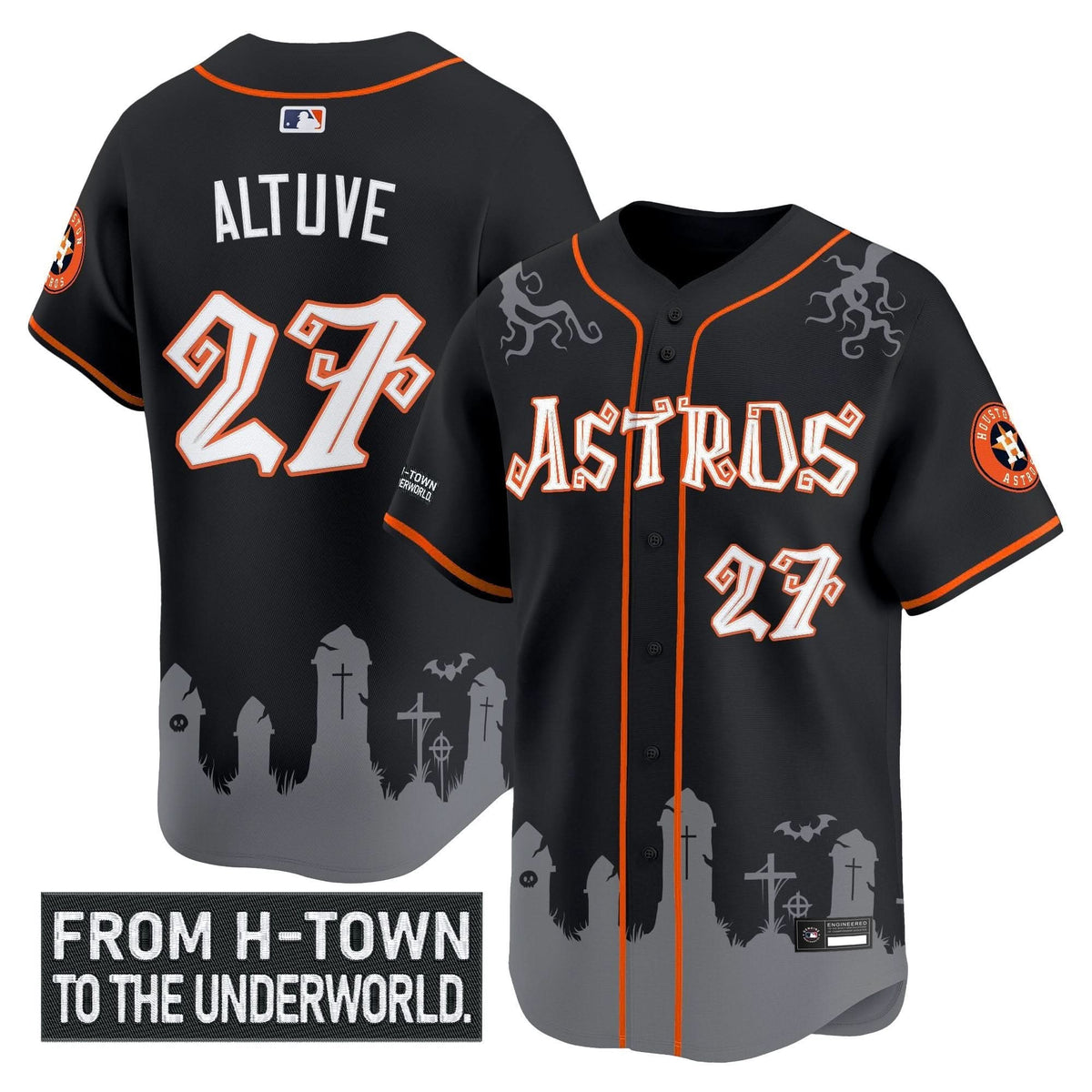 Houston Astros 'Halloween Shadows Edition' Vapor Premier Limited Jersey - Stitched-Cuztomshoes