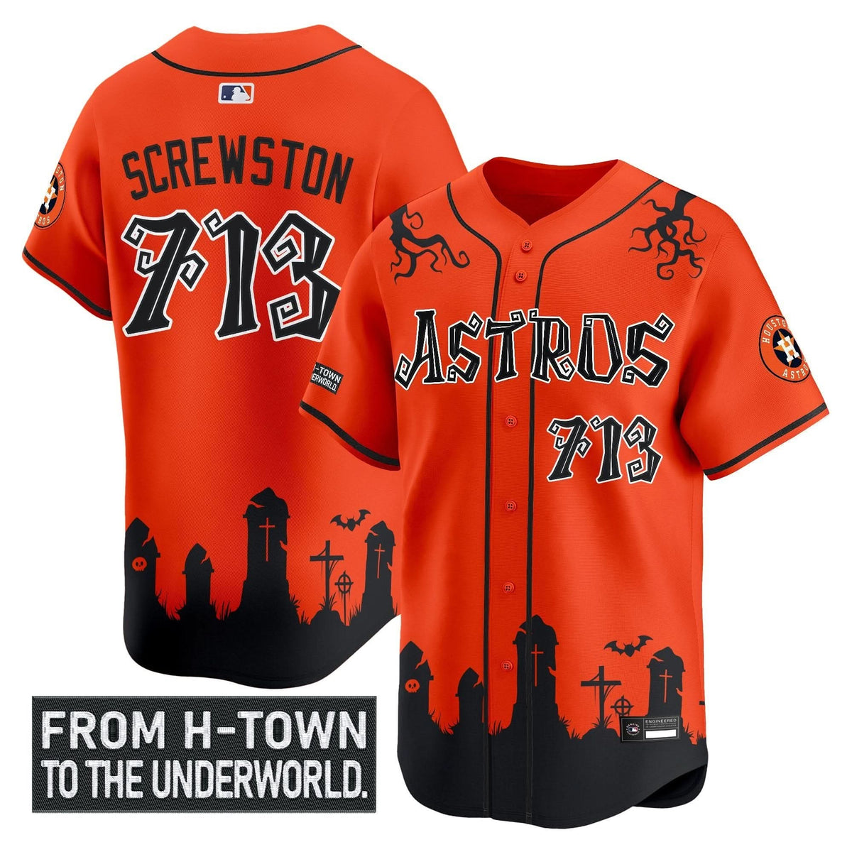 Houston Astros 'Halloween Shadows Edition' Vapor Premier Limited Jersey - Stitched-Cuztomshoes