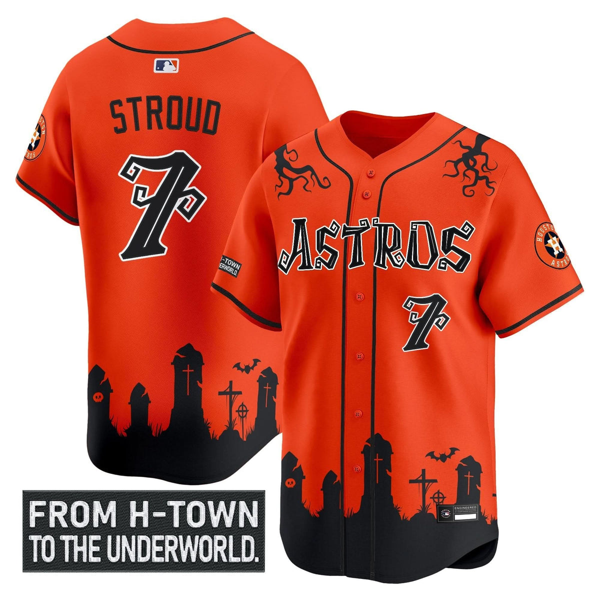 Houston Astros 'Halloween Shadows Edition' Vapor Premier Limited Jersey - Stitched-Cuztomshoes