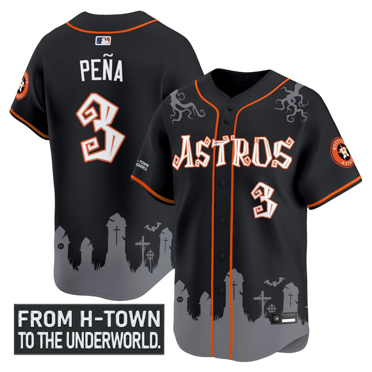 Houston Astros 'Halloween Shadows Edition' Vapor Premier Limited Jersey - Stitched-Cuztomshoes