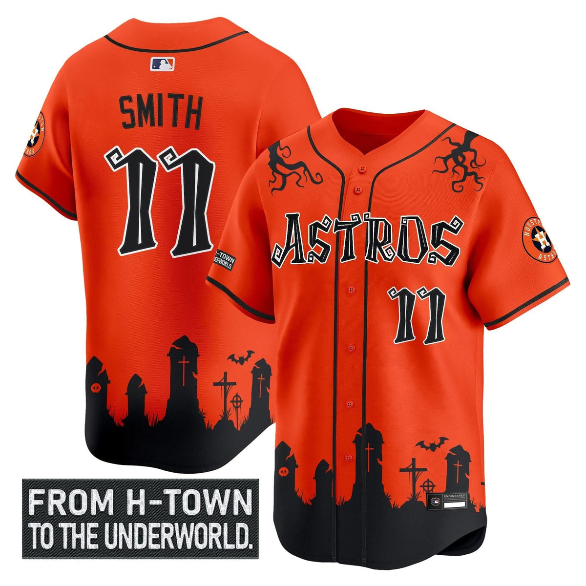 Houston Astros 'Halloween Shadows Edition' Vapor Premier Limited Jersey - Stitched-Cuztomshoes