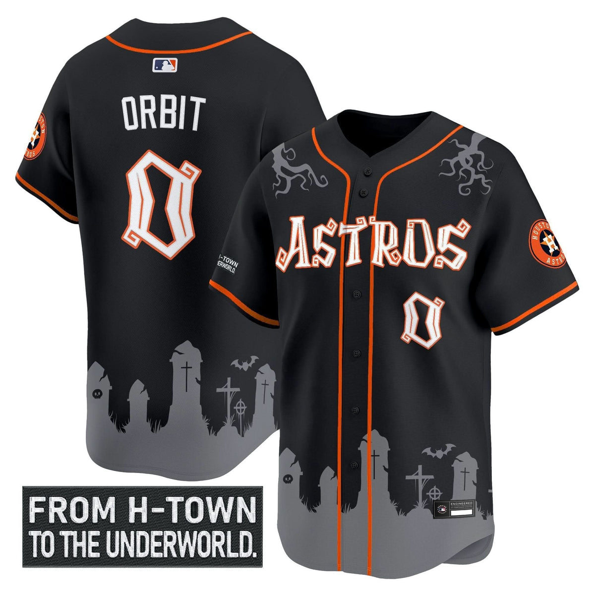 Houston Astros 'Halloween Shadows Edition' Vapor Premier Limited Jersey - Stitched-Cuztomshoes
