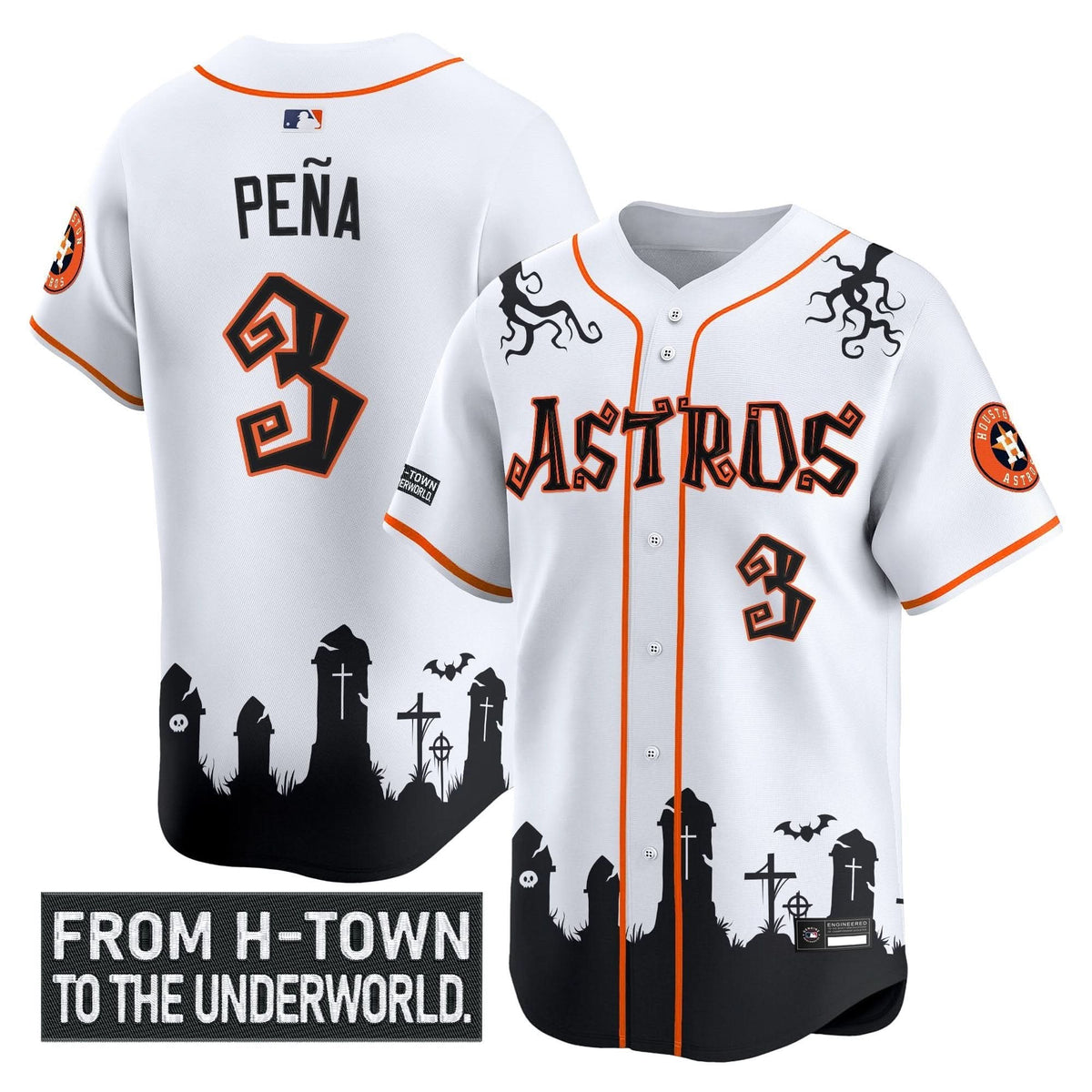 Houston Astros 'Halloween Shadows Edition' Vapor Premier Limited Jersey - Stitched-Cuztomshoes