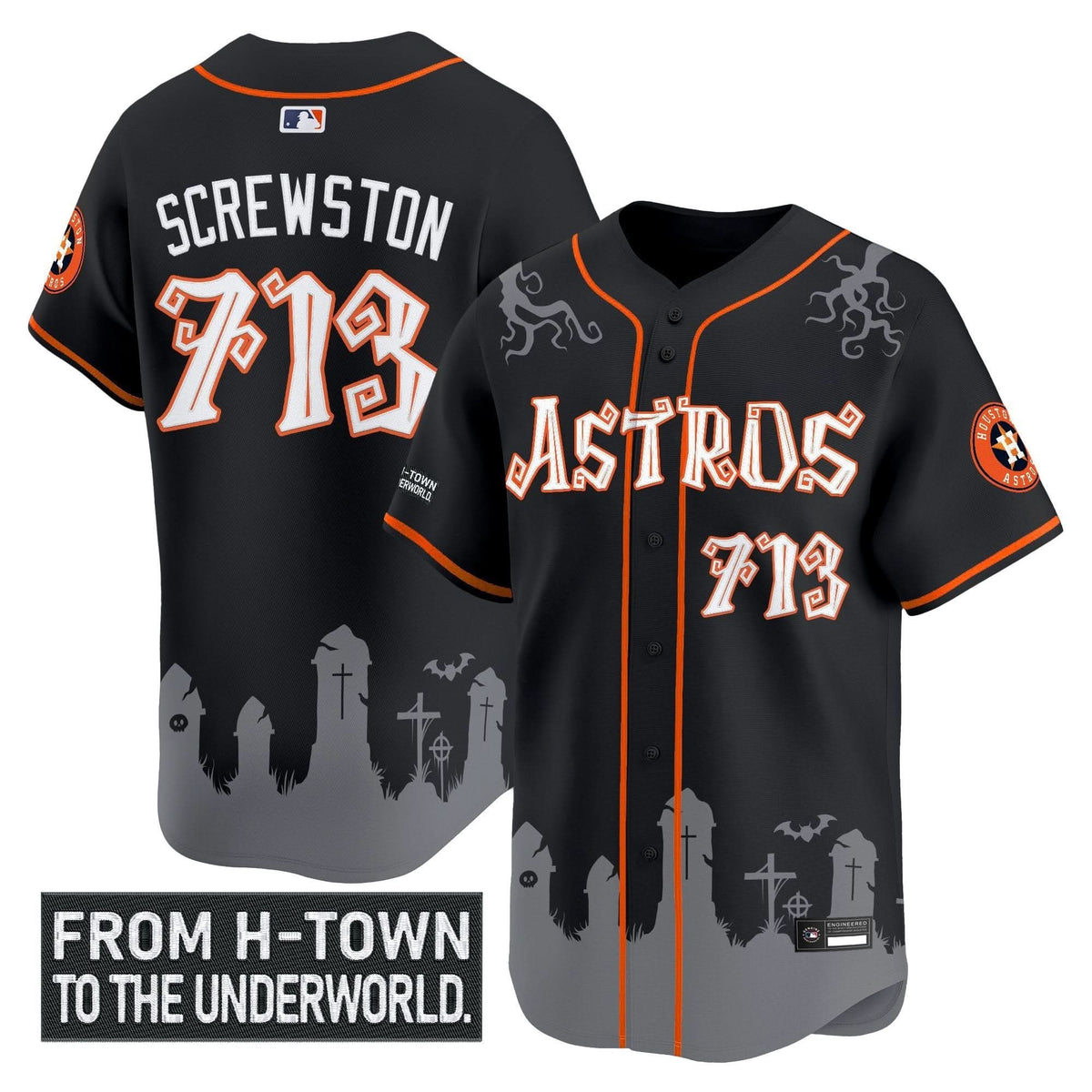 Houston Astros 'Halloween Shadows Edition' Vapor Premier Limited Jersey - Stitched-Cuztomshoes