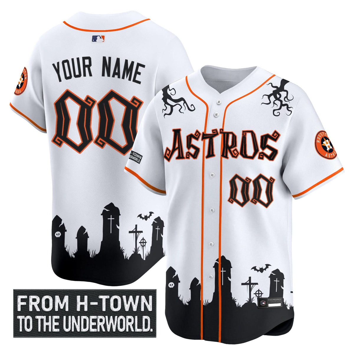 Houston Astros 'Halloween Shadows Edition' Vapor Premier Limited Custom Jersey - Stitched-Cuztomshoes