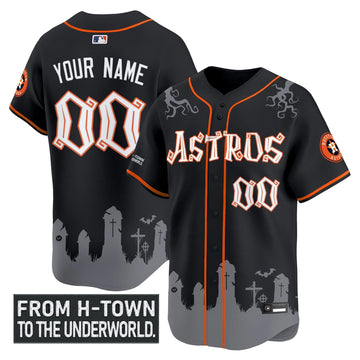 Houston Astros 'Halloween Shadows Edition' Vapor Premier Limited Custom Jersey - Stitched-Cuztomshoes