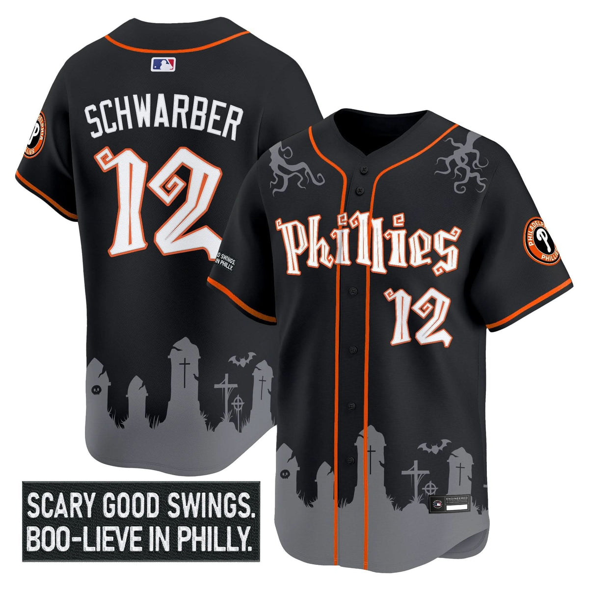 Philadelphia Phillies 'Halloween Spooky Edition' Premier Limited Jersey - Stitched