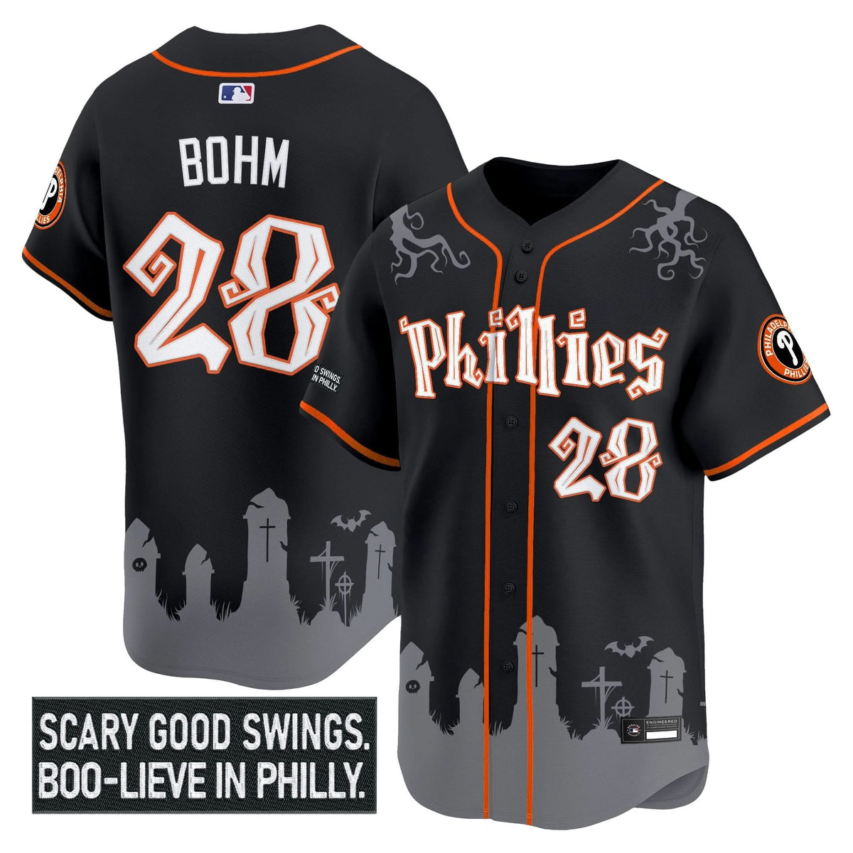 Philadelphia Phillies 'Halloween Spooky Edition' Premier Limited Jersey - Stitched