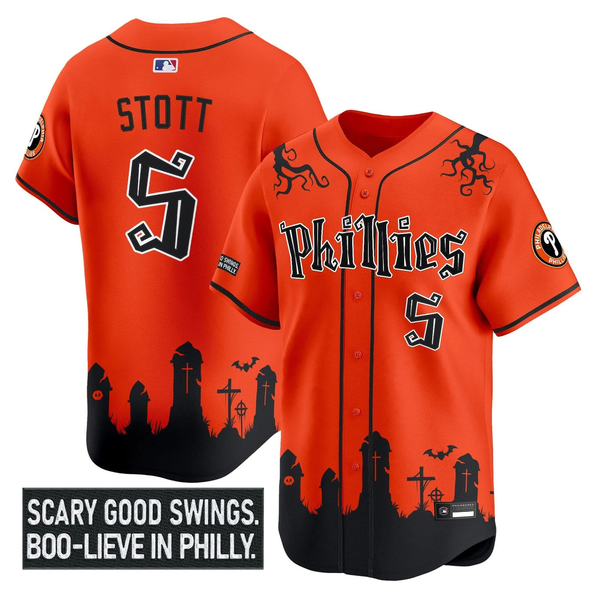 Philadelphia Phillies 'Halloween Spooky Edition' Premier Limited Jersey - Stitched