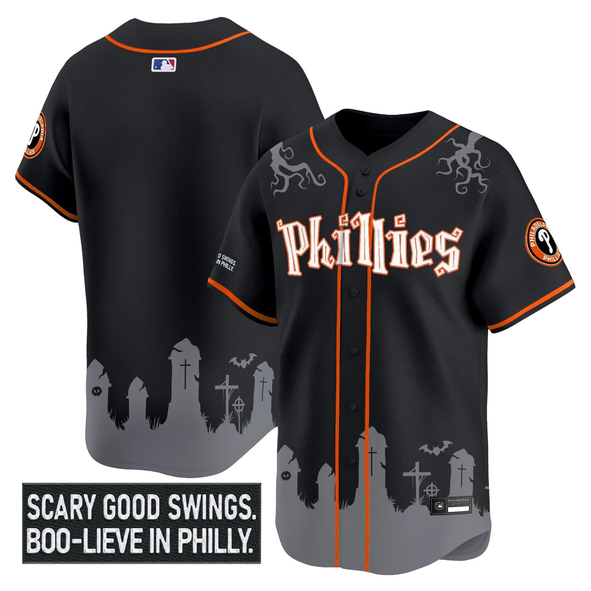 Philadelphia Phillies 'Halloween Spooky Edition' Premier Limited Jersey - Stitched