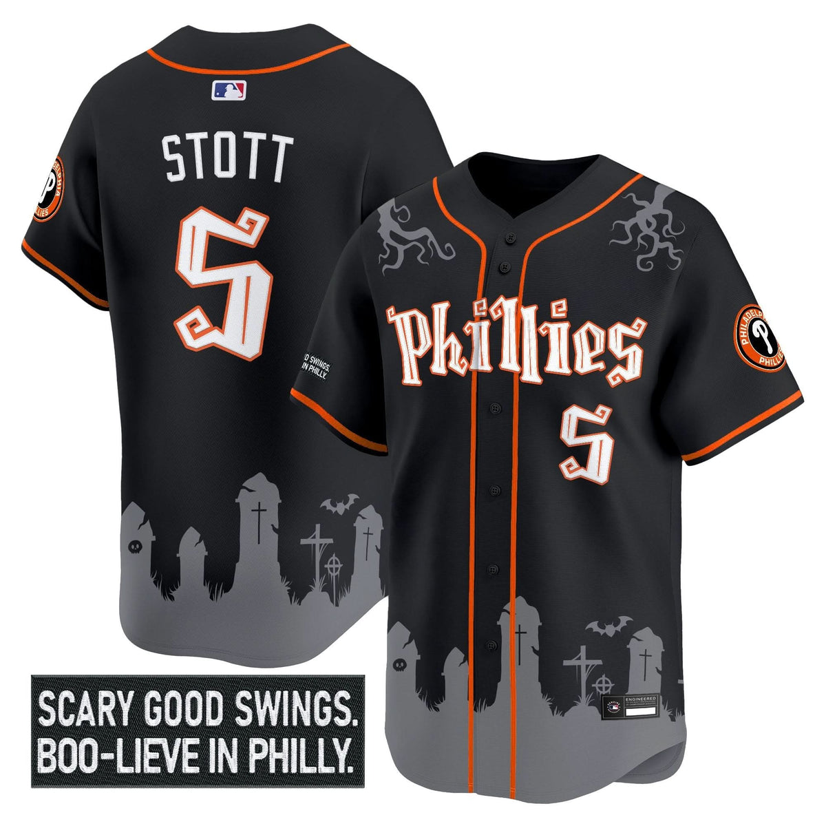 Philadelphia Phillies 'Halloween Spooky Edition' Premier Limited Jersey - Stitched