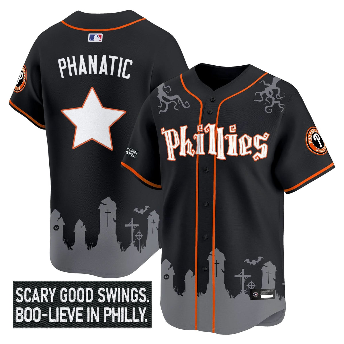 Philadelphia Phillies 'Halloween Spooky Edition' Premier Limited Jersey - Stitched
