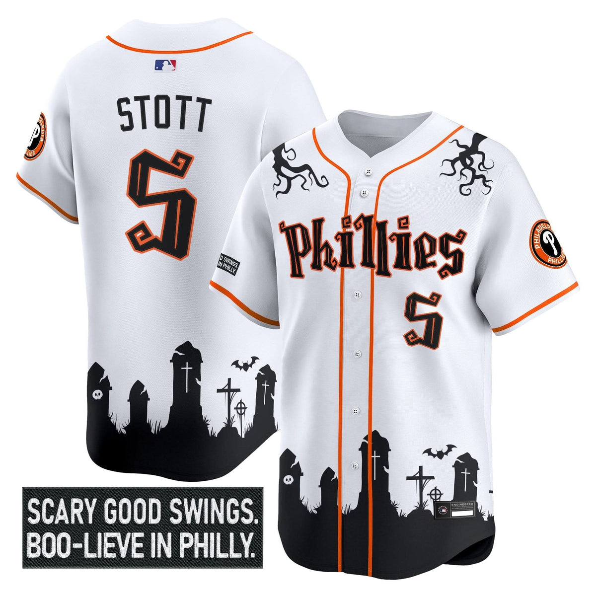 Philadelphia Phillies 'Halloween Spooky Edition' Premier Limited Jersey - Stitched