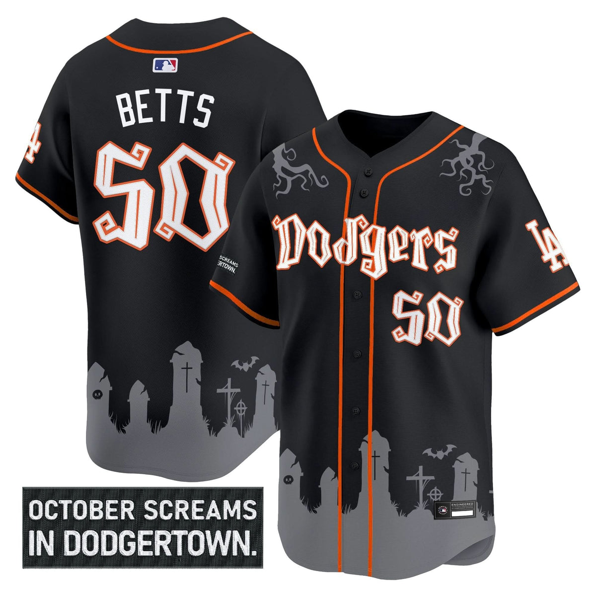 Los Angeles Dodgers 'Halloween Edition' Premier Limited Jersey - Stitched-Cuztomshoes