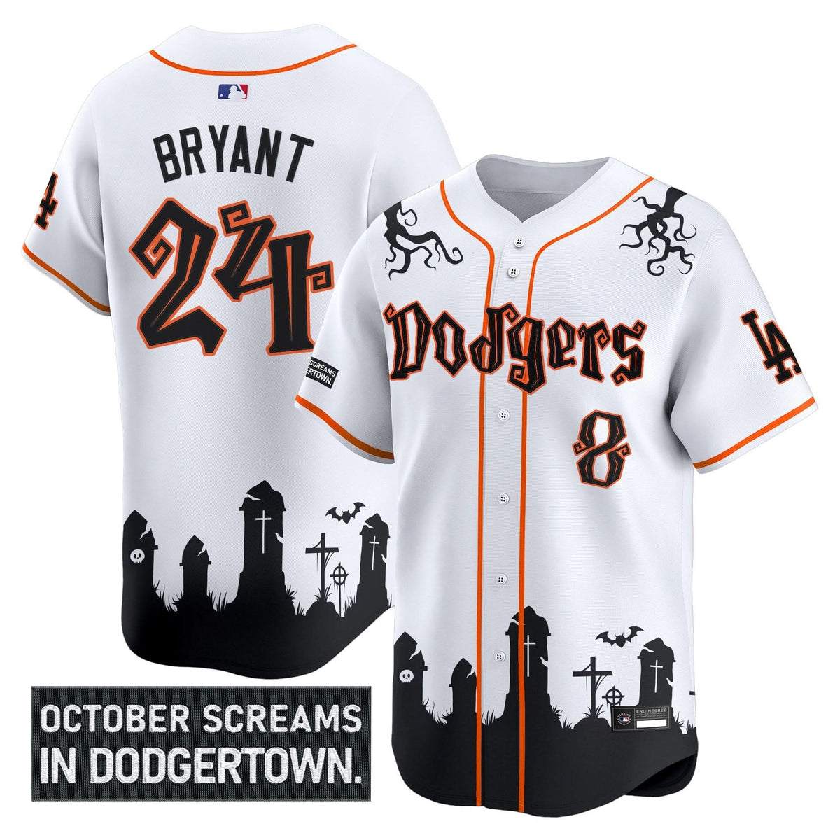 Los Angeles Dodgers 'Halloween Edition' Premier Limited Jersey - Stitched-Cuztomshoes