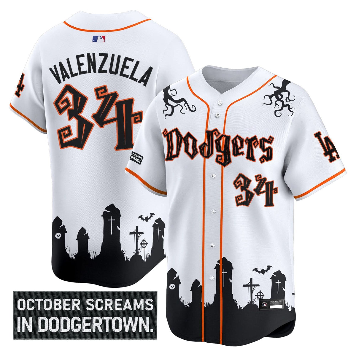 Los Angeles Dodgers 'Halloween Edition' Premier Limited Jersey - Stitched-Cuztomshoes