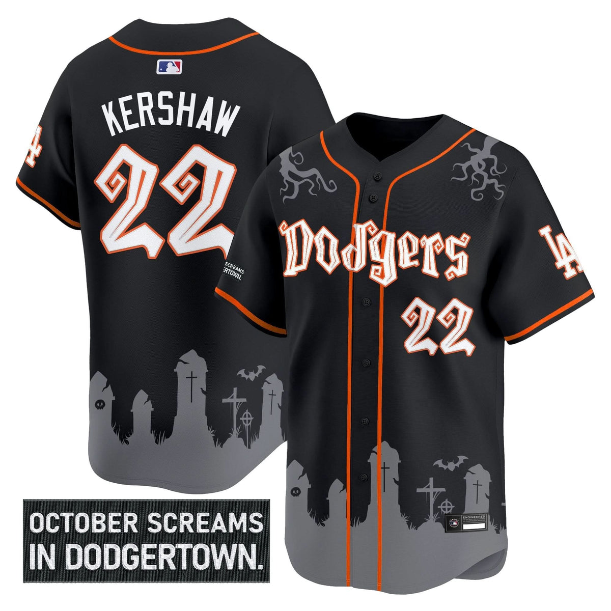 Los Angeles Dodgers 'Halloween Edition' Premier Limited Jersey - Stitched-Cuztomshoes