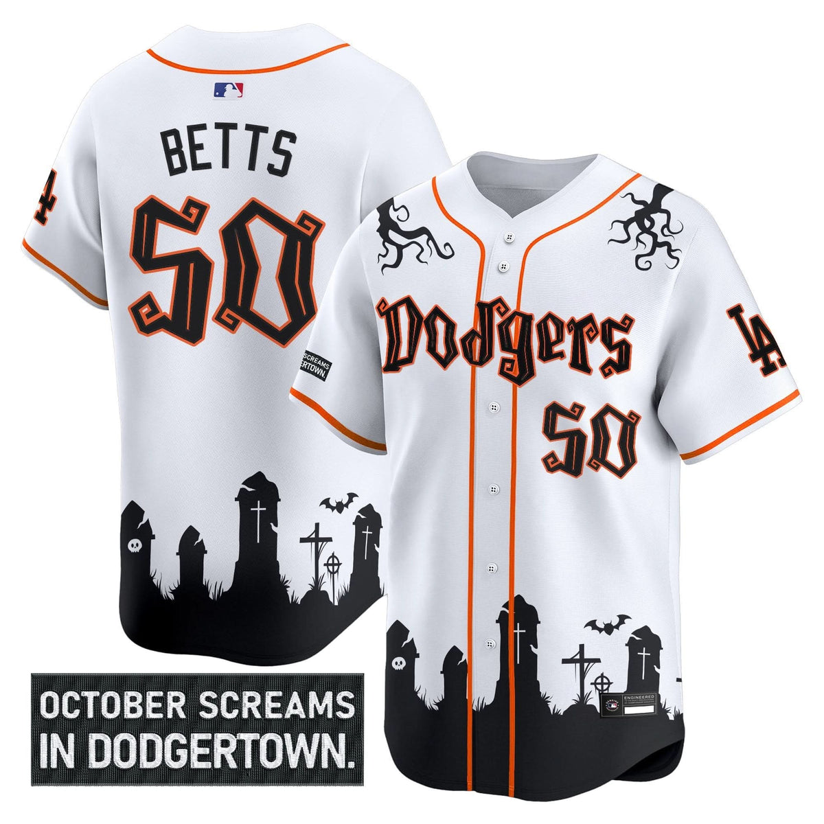 Los Angeles Dodgers 'Halloween Edition' Premier Limited Jersey - Stitched-Cuztomshoes