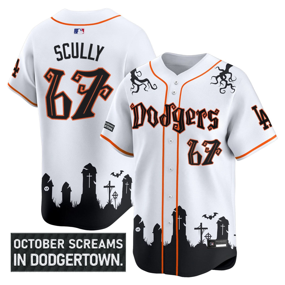 Los Angeles Dodgers 'Halloween Edition' Premier Limited Jersey - Stitched-Cuztomshoes