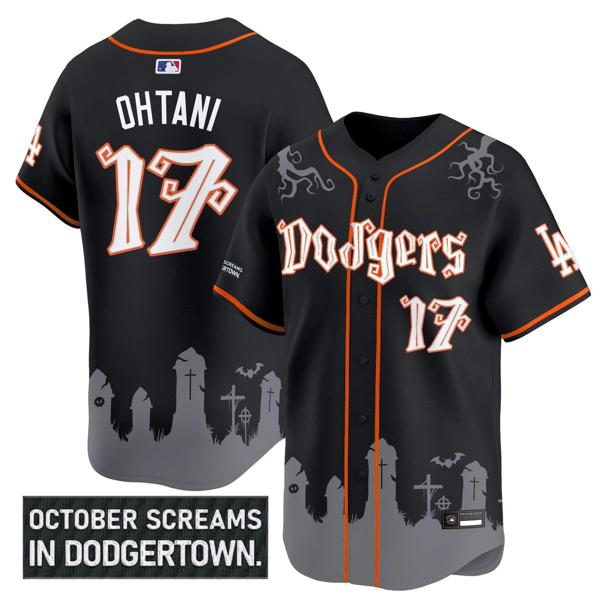 Los Angeles Dodgers 'Halloween Edition' Premier Limited Jersey - Stitched-Cuztomshoes