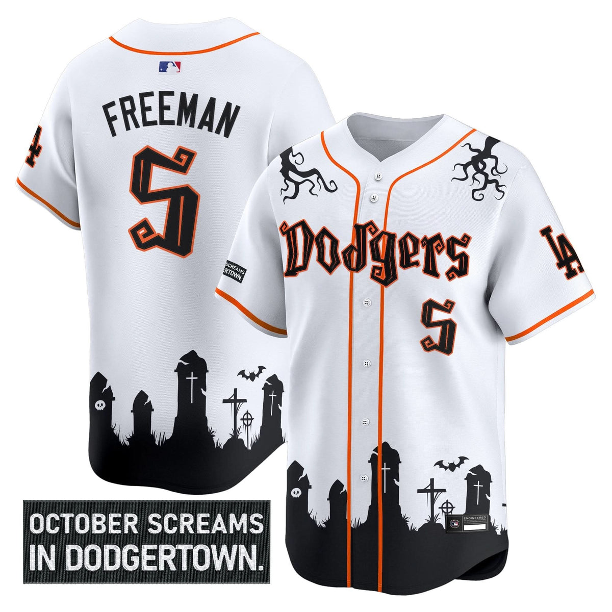 Los Angeles Dodgers 'Halloween Edition' Premier Limited Jersey - Stitched-Cuztomshoes