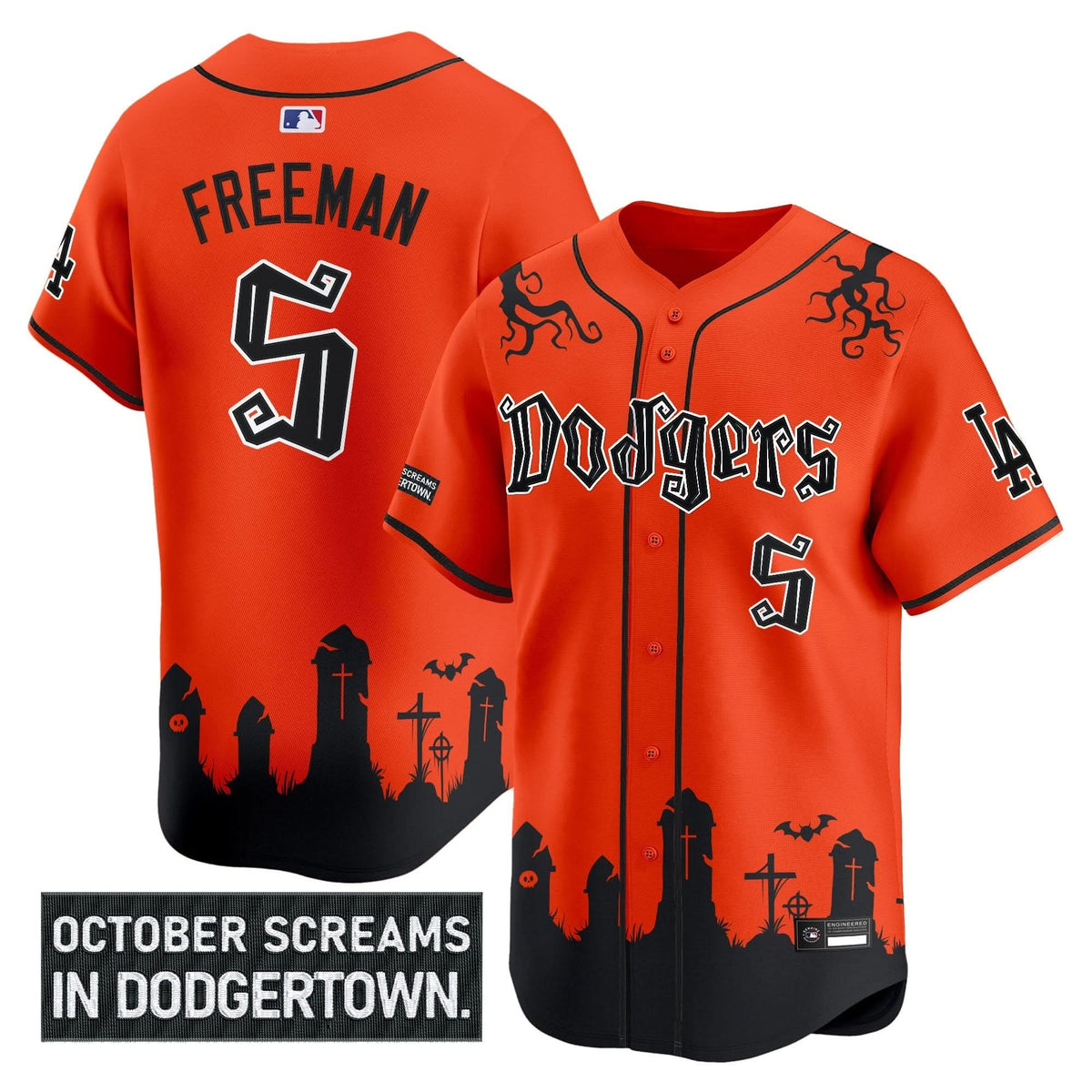 Los Angeles Dodgers 'Halloween Edition' Premier Limited Jersey - Stitched-Cuztomshoes