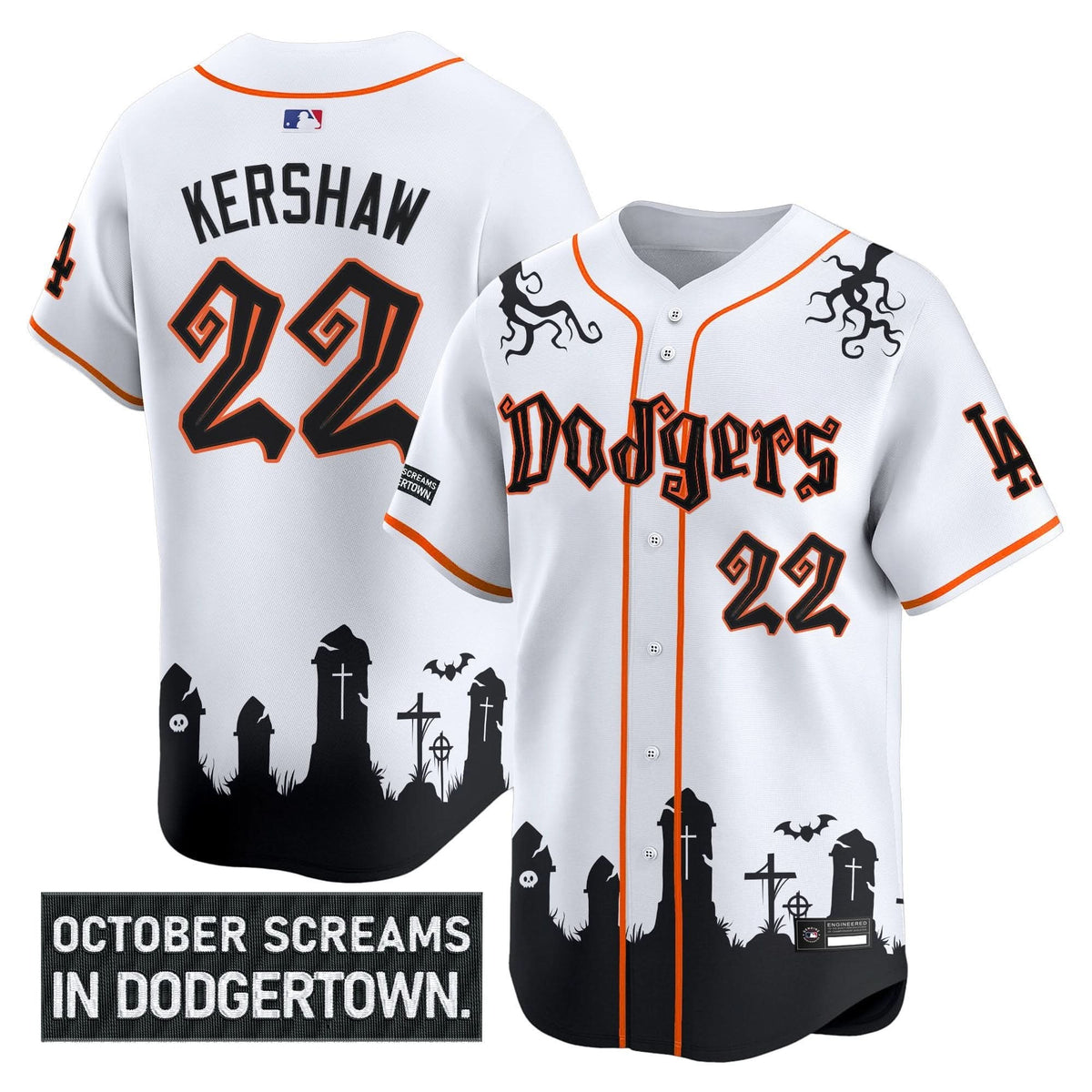 Los Angeles Dodgers 'Halloween Edition' Premier Limited Jersey - Stitched-Cuztomshoes