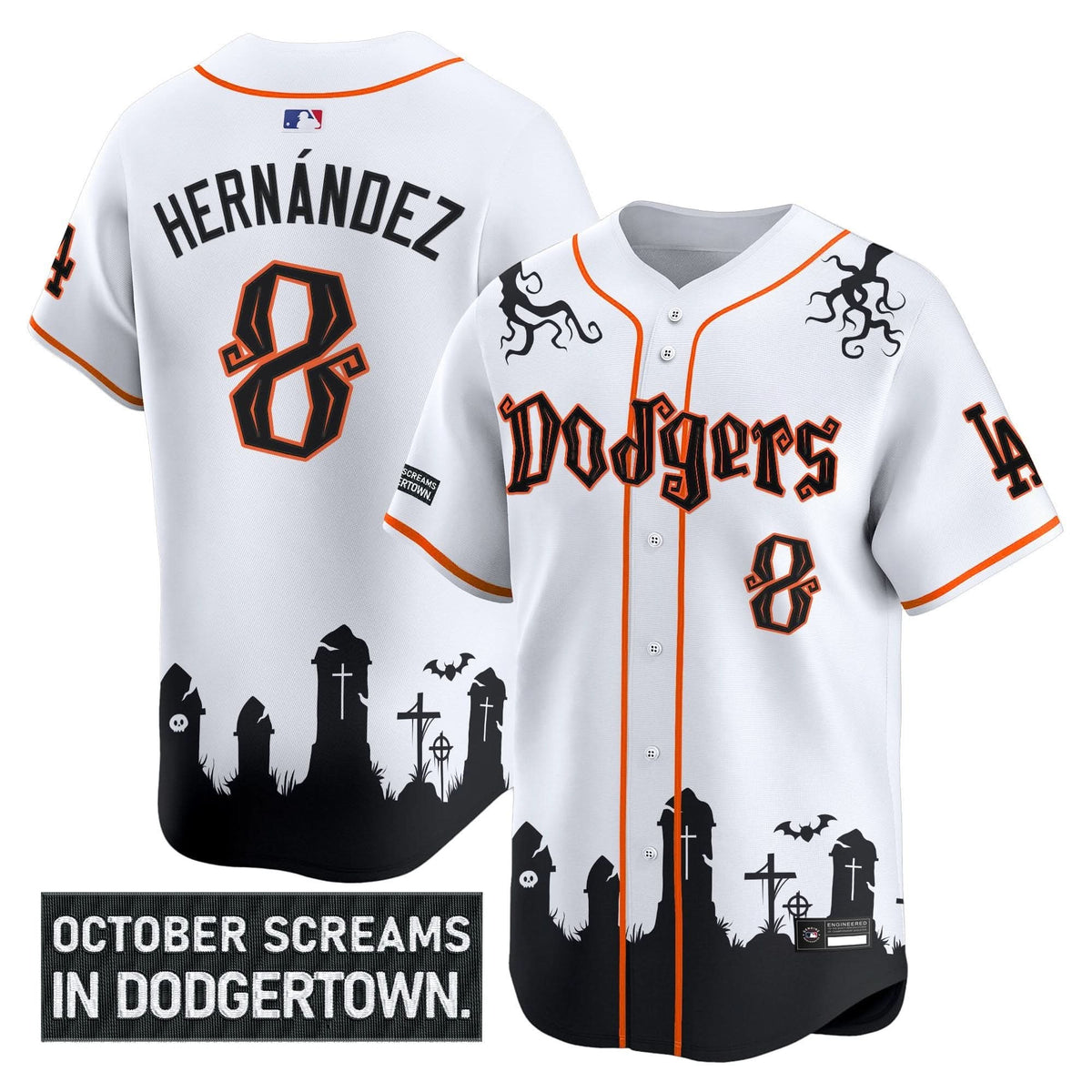 Los Angeles Dodgers 'Halloween Edition' Premier Limited Jersey - Stitched-Cuztomshoes