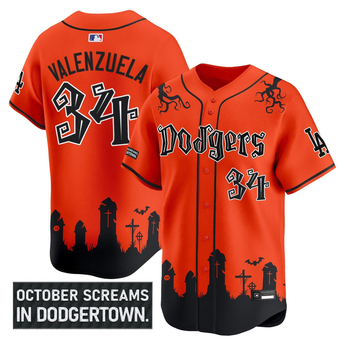 Los Angeles Dodgers 'Halloween Edition' Premier Limited Jersey - Stitched-Cuztomshoes