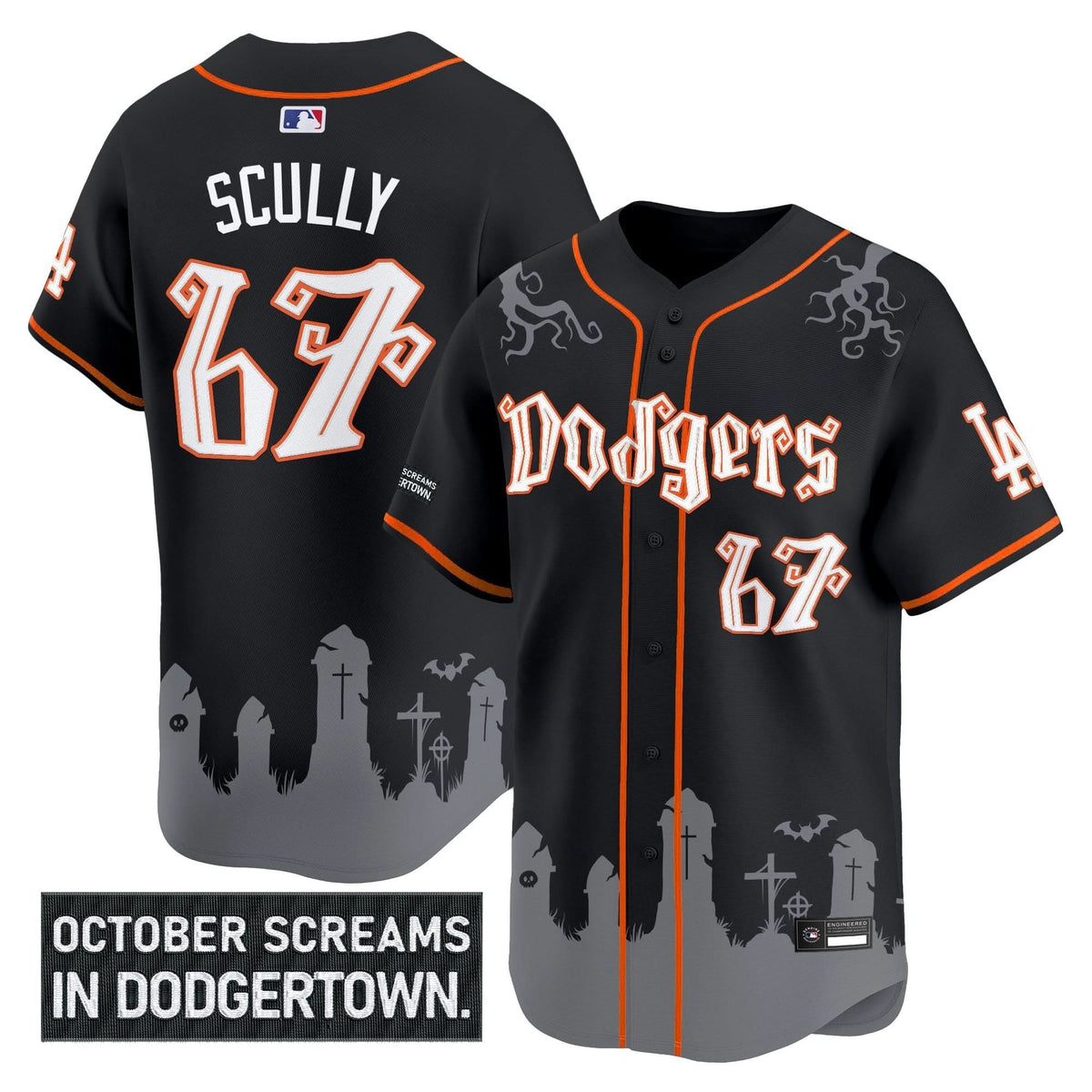 Los Angeles Dodgers 'Halloween Edition' Premier Limited Jersey - Stitched-Cuztomshoes