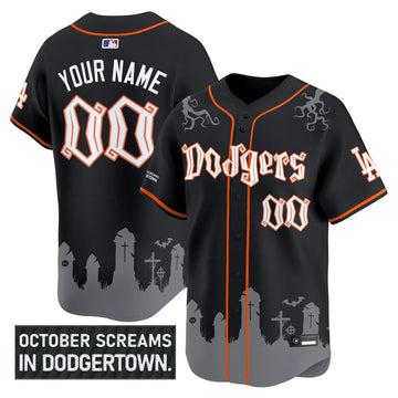 Los Angeles Dodgers 'Halloween Edition' Premier Limited Custom Jersey - Stitched-Cuztomshoes