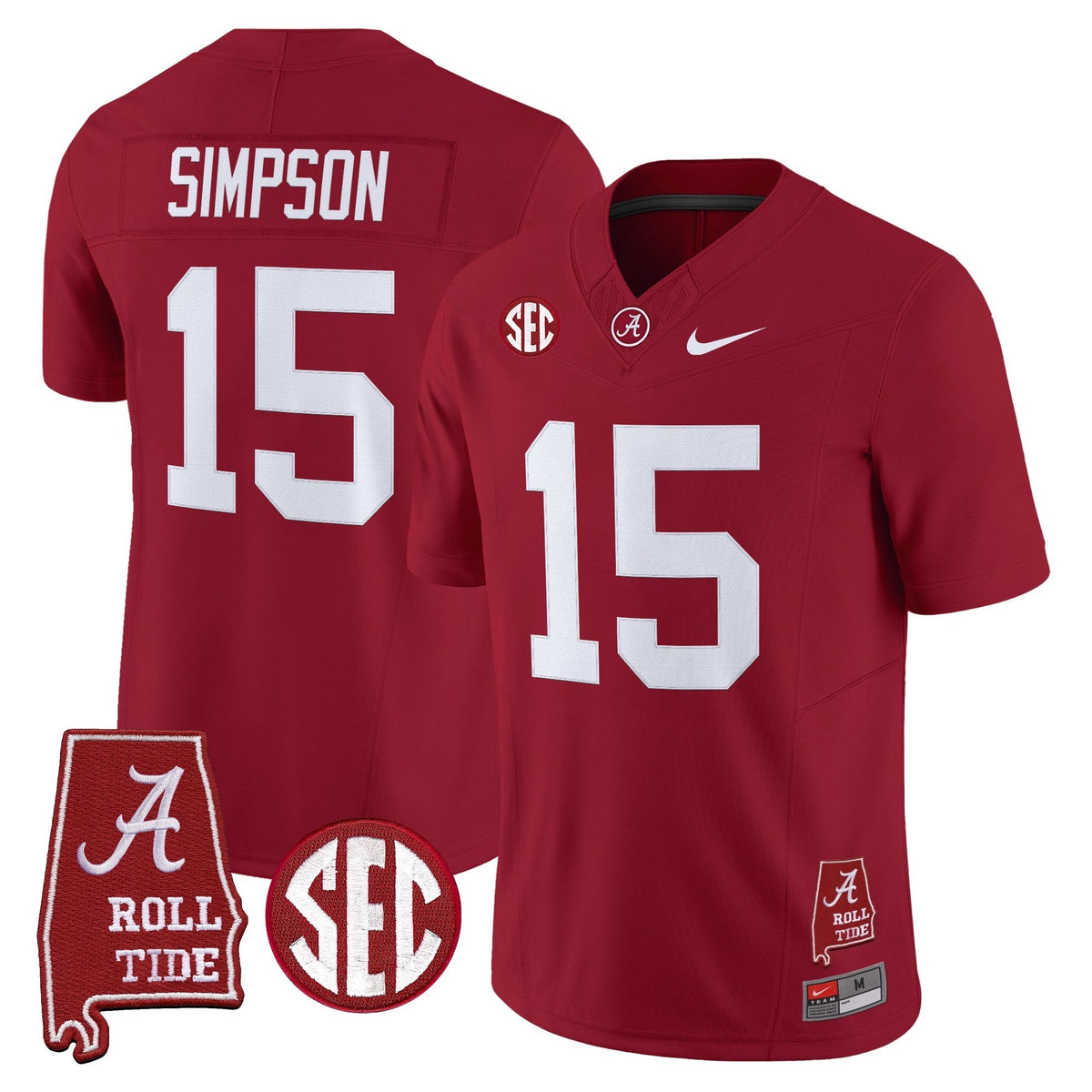 Alabama Crimson Tide 2026 Vapor Limited Jersey - Alabama Map - Stitched