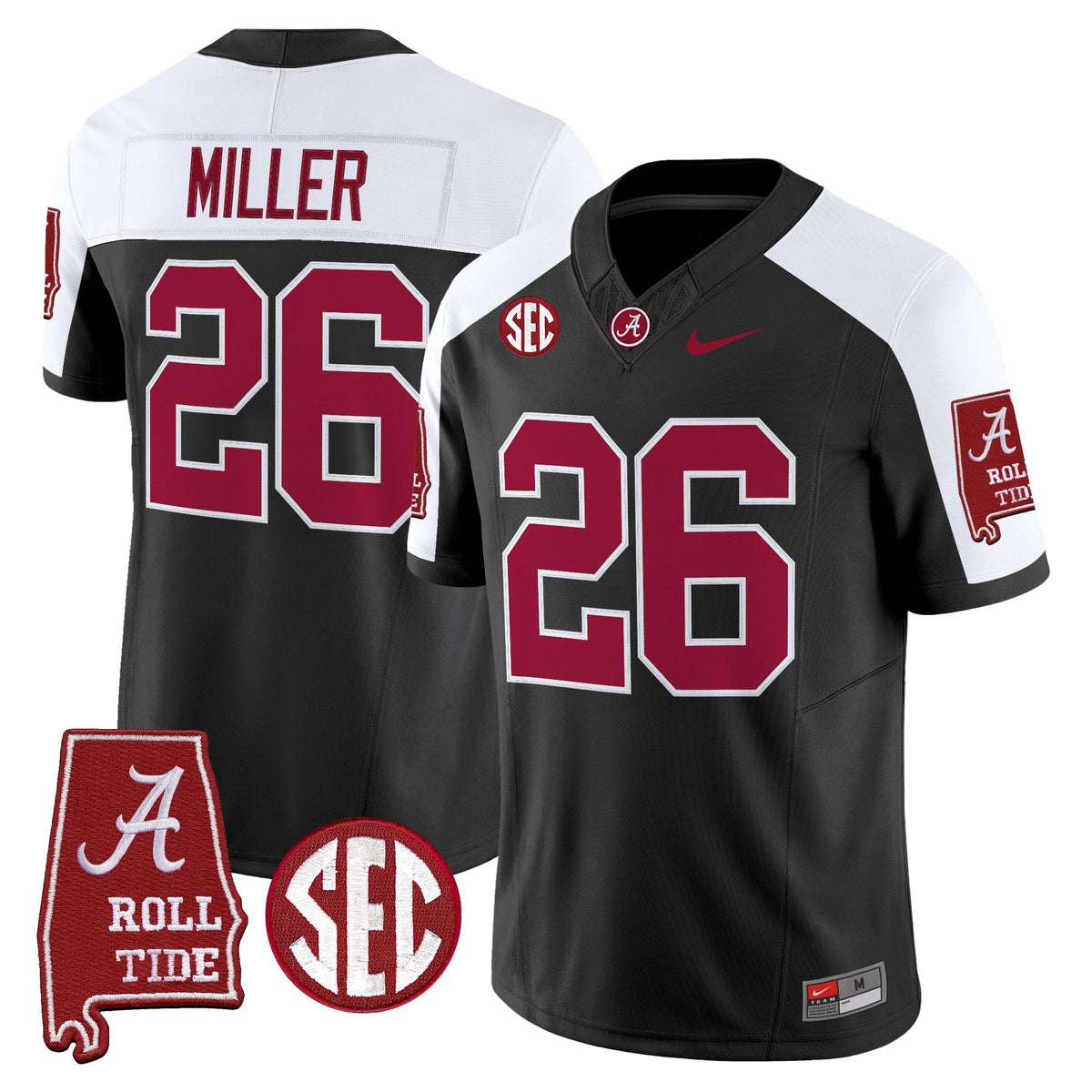 Alabama Crimson Tide 2026 Vapor Limited Jersey - Alabama Map - Stitched