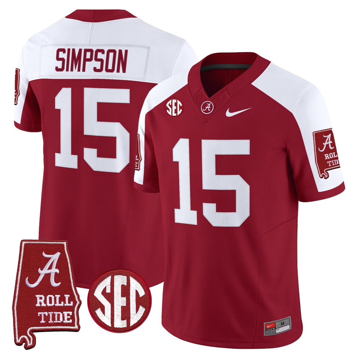 Alabama Crimson Tide 2026 Vapor Limited Jersey - Alabama Map - Stitched