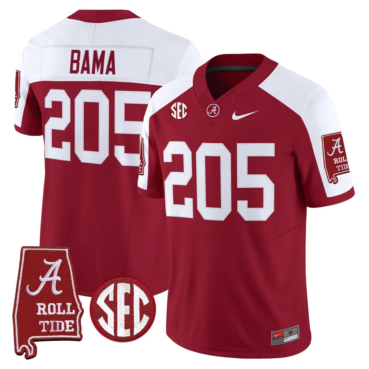 Alabama Crimson Tide 2026 Vapor Limited Jersey - Alabama Map - Stitched