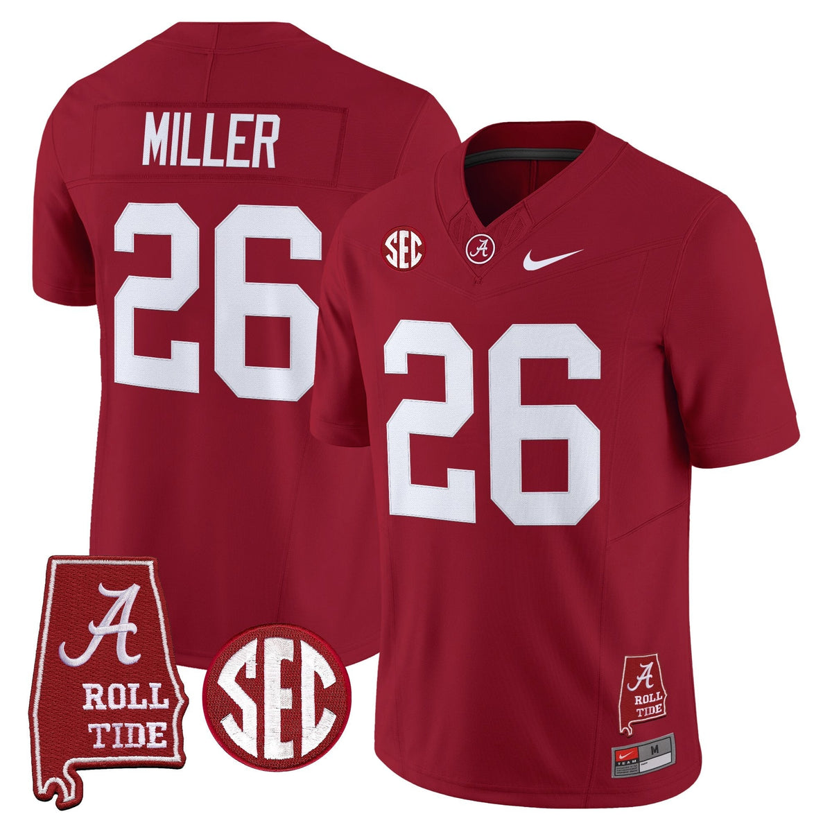 Alabama Crimson Tide 2026 Vapor Limited Jersey - Alabama Map - Stitched