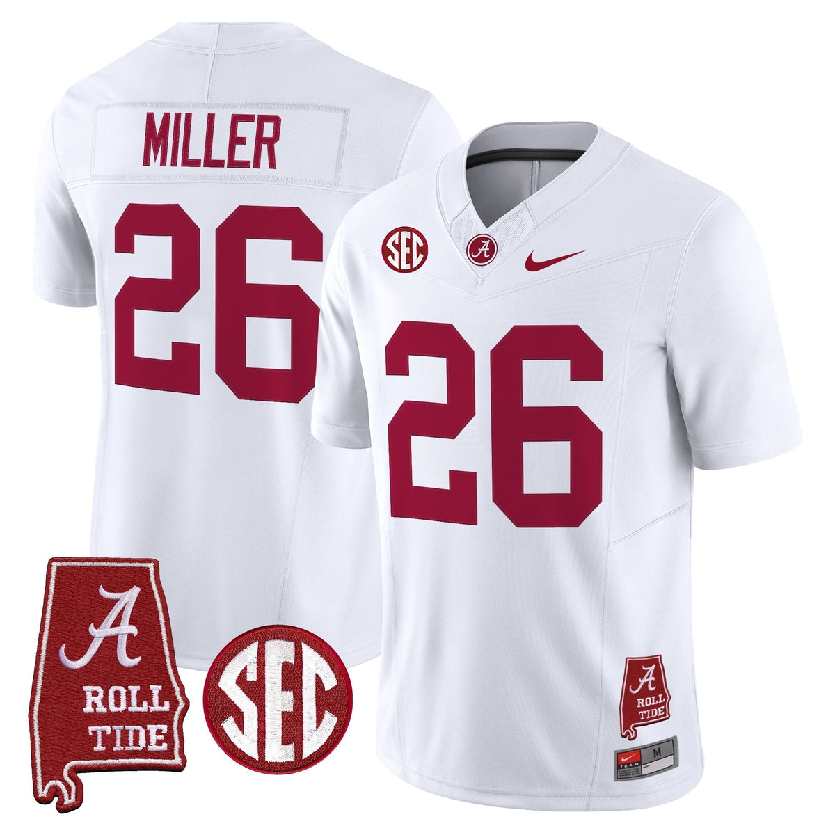 Alabama Crimson Tide 2026 Vapor Limited Jersey - Alabama Map - Stitched