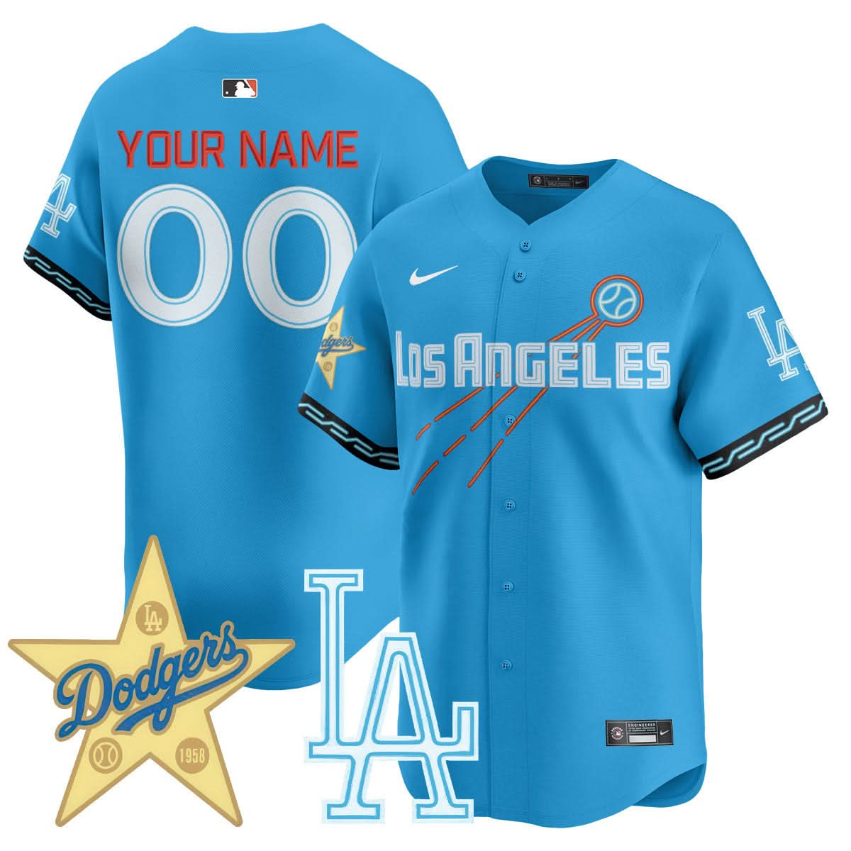 Los Angeles Dodgers City Connect Concept Custom Jersey - Stitched