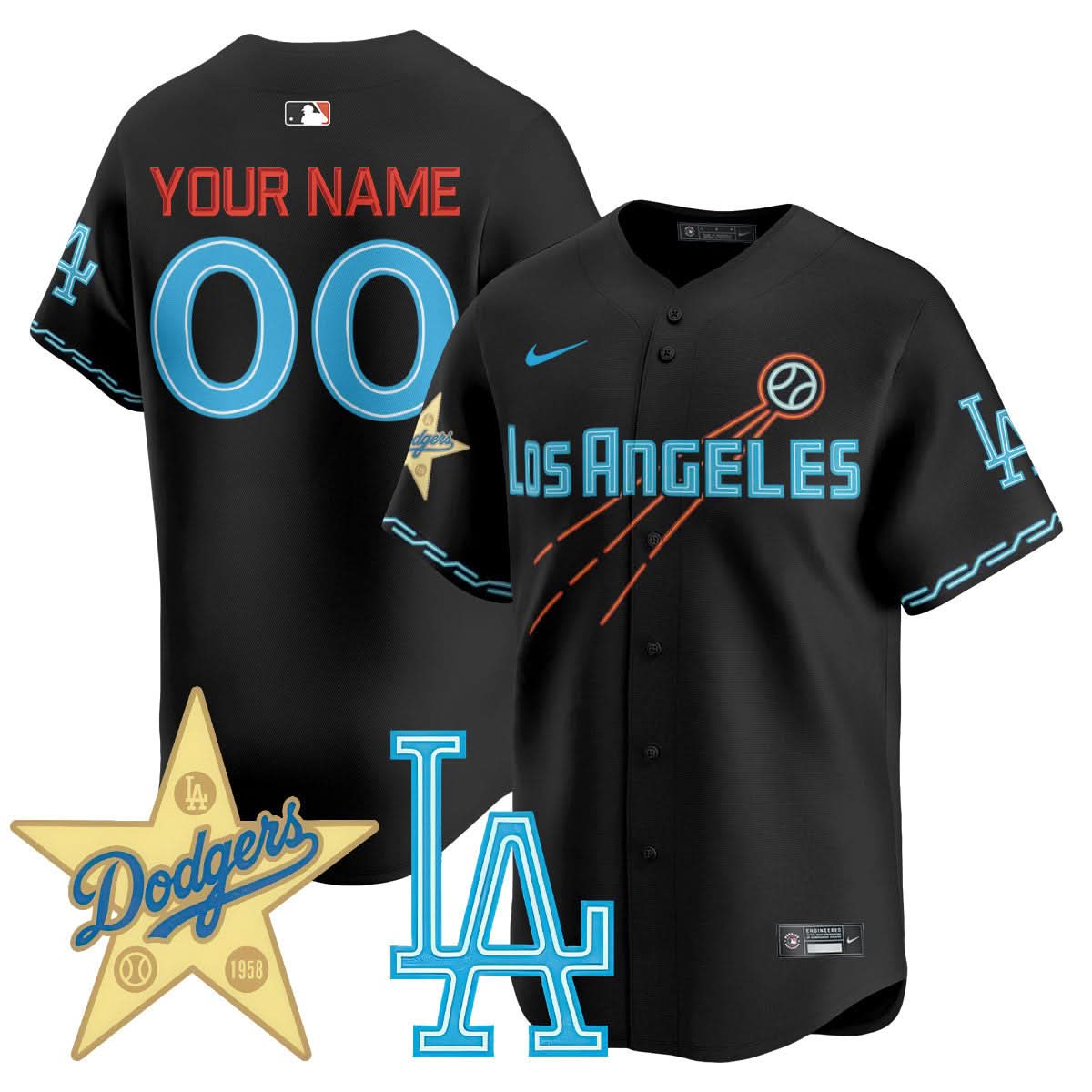 Los Angeles Dodgers City Connect Concept Custom Jersey - Stitched