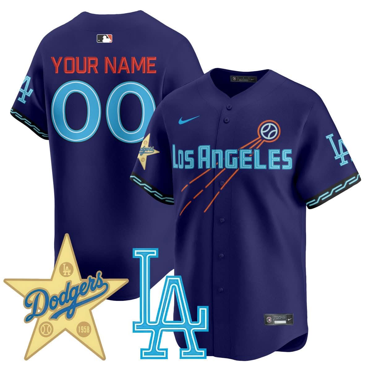 Los Angeles Dodgers City Connect Concept Custom Jersey - Stitched