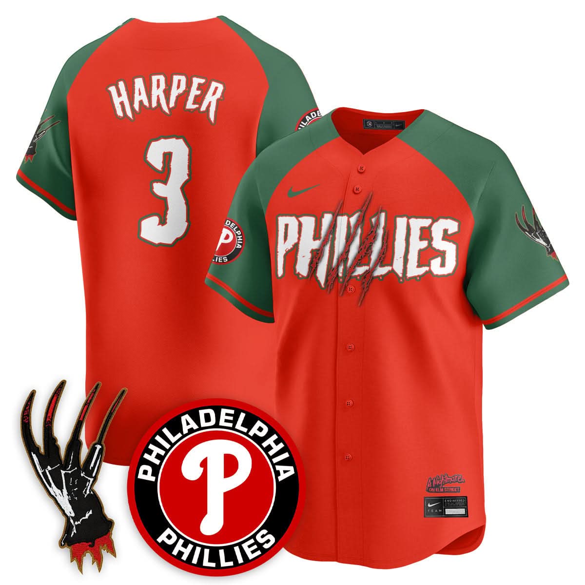Philadelphia Phillies "A Nightmare on Elm Street" Jersey - Stitched