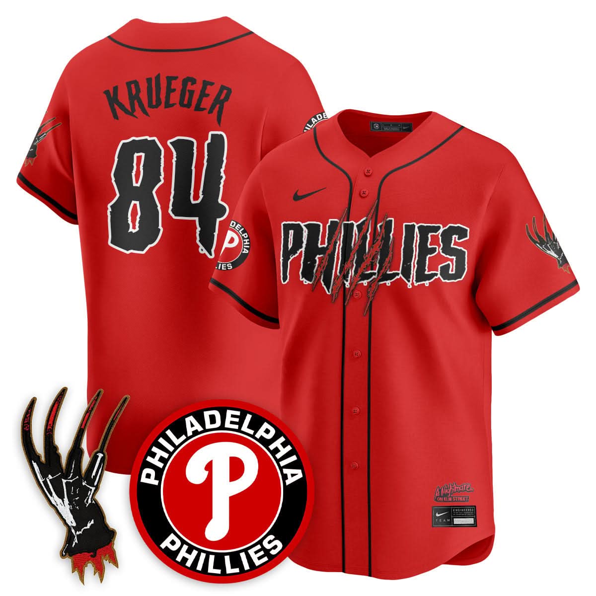 Philadelphia Phillies "A Nightmare on Elm Street" Jersey - Stitched