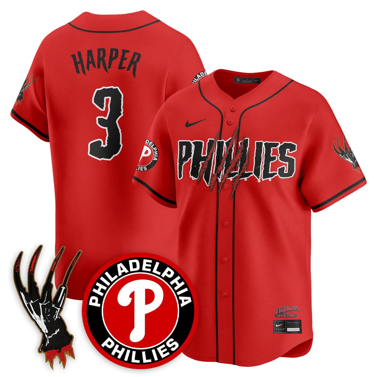Philadelphia Phillies "A Nightmare on Elm Street" Jersey - Stitched