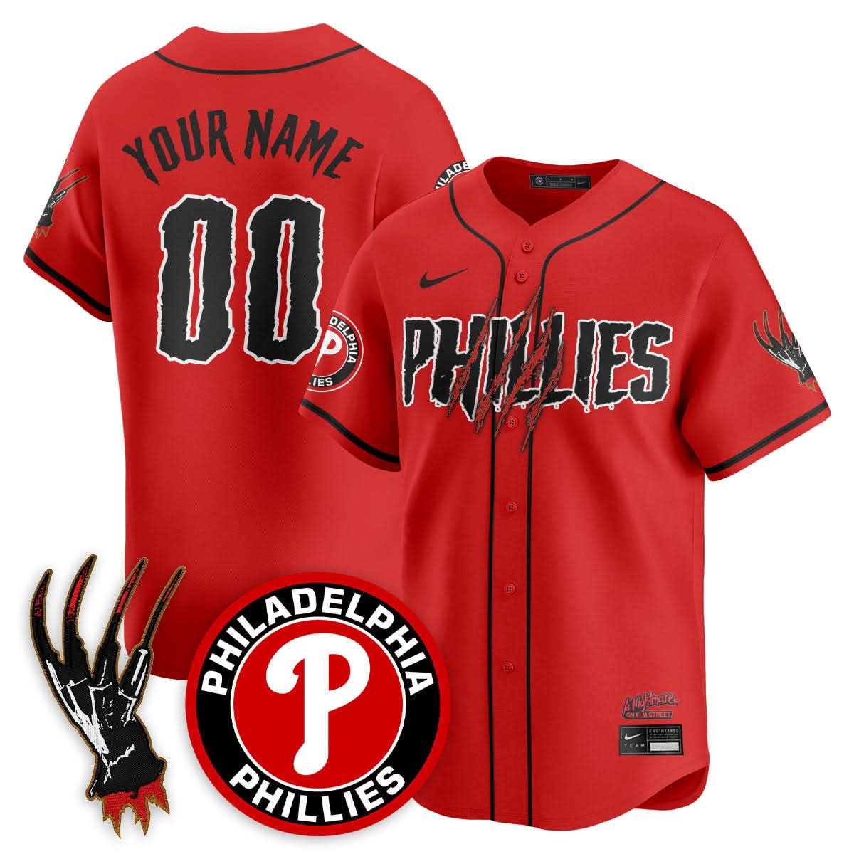 Philadelphia Phillies "A Nightmare on Elm Street" Custom Jersey - Stitched