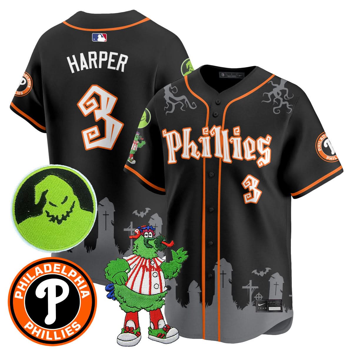 Philadelphia Phillies Oogie Boogie & Phanatic Premier Limited Jersey - Stitched