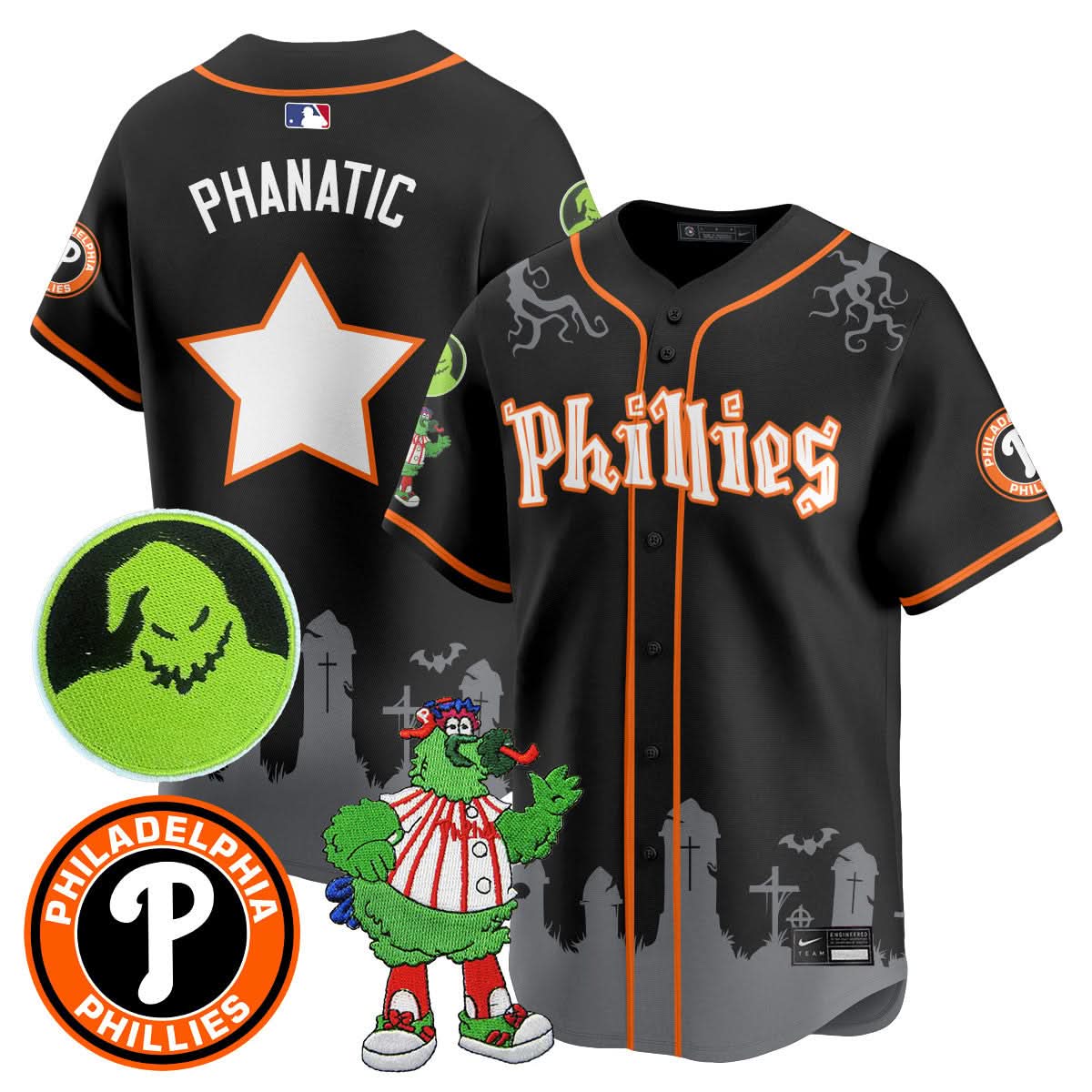 Philadelphia Phillies Oogie Boogie & Phanatic Premier Limited Jersey - Stitched